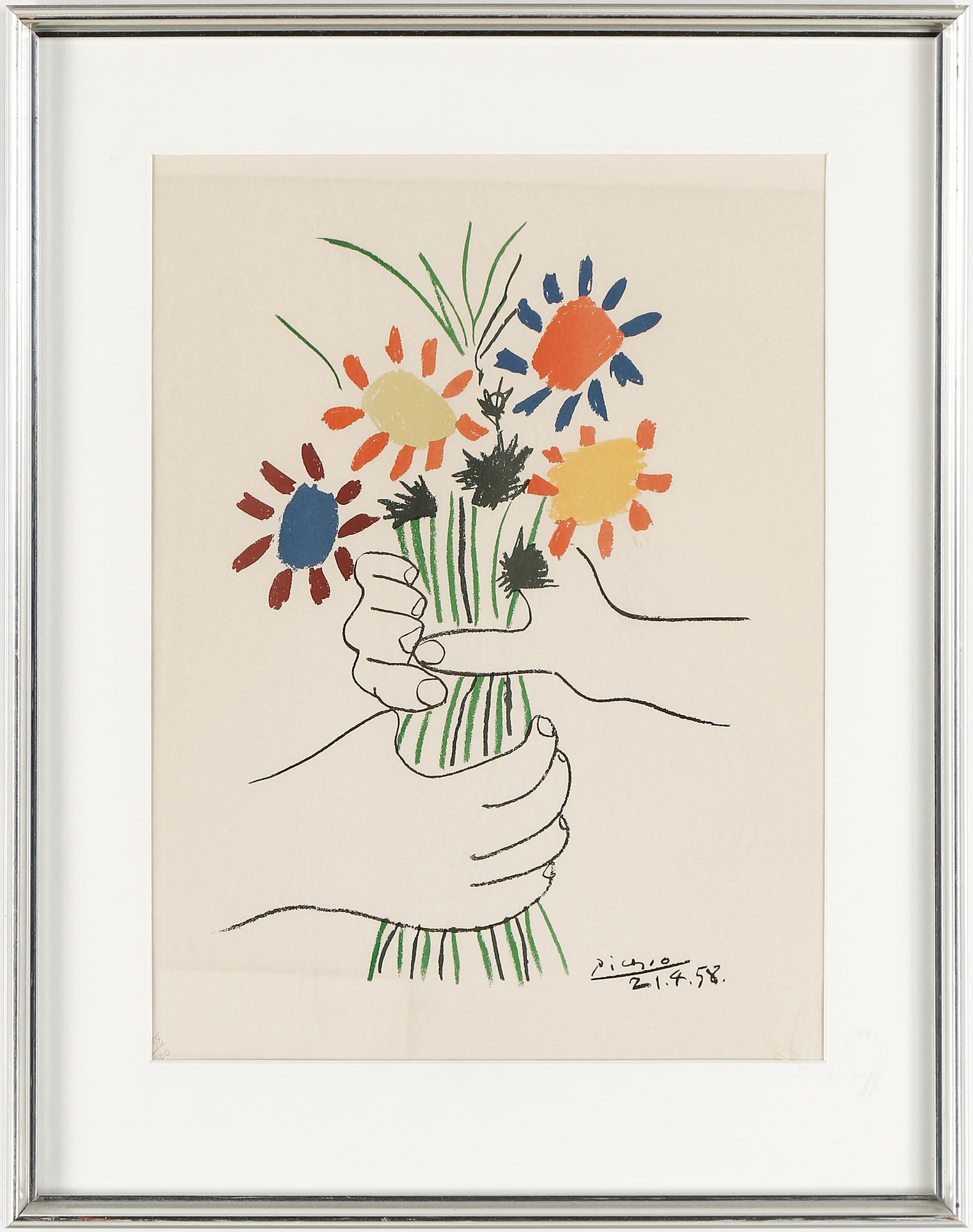 PABLO PICASSO, efter. Litografier, 7 st. Numrerade 838/1000. 1974, 25 Anniversaire du Movement de la Paix.