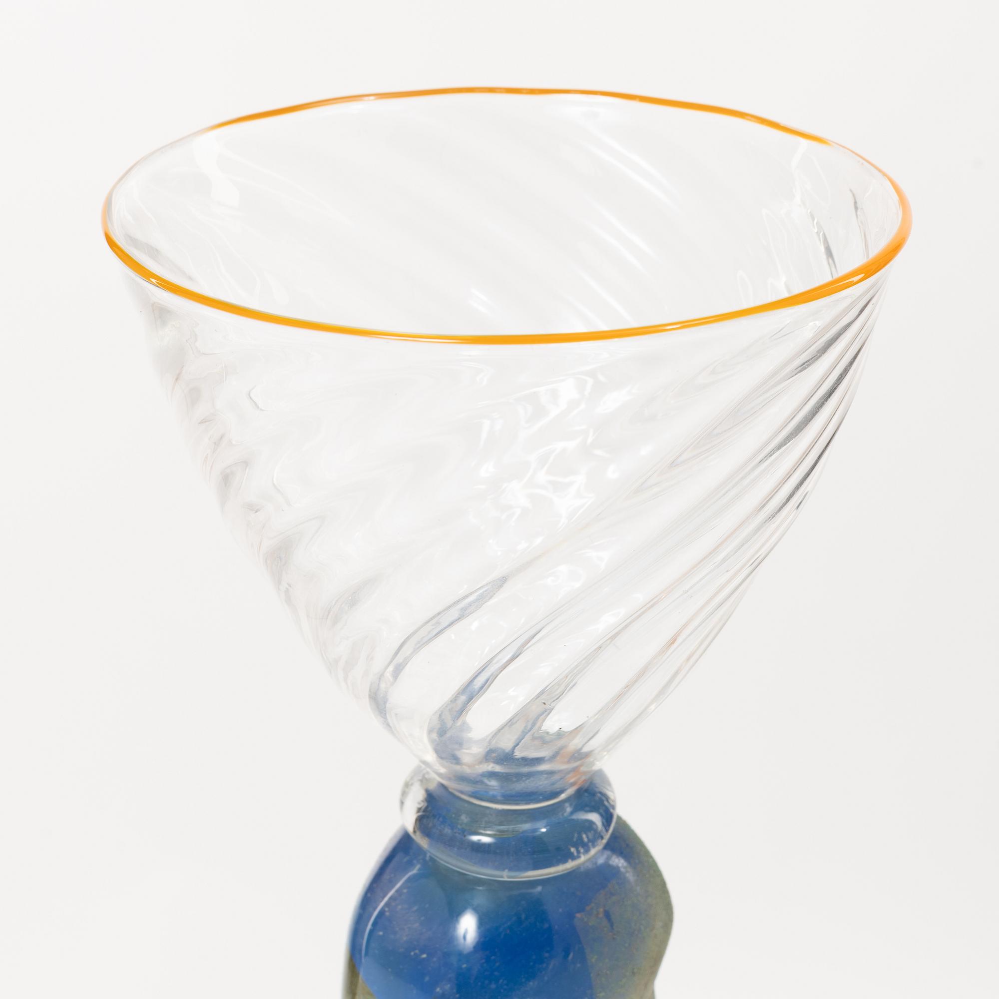 Bertil Vallien, pokalglas, 2 st, Kosta Boda.