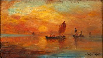 Wilhelm von Gegerfelt, Sunset over the Mediterranean.
