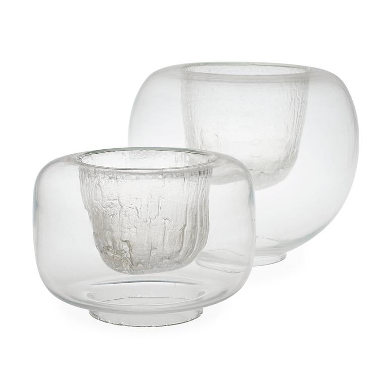 TIMO SARPANEVA, skålar, 2 st, Finlandia-serien, Iittala Finland 1968-74.