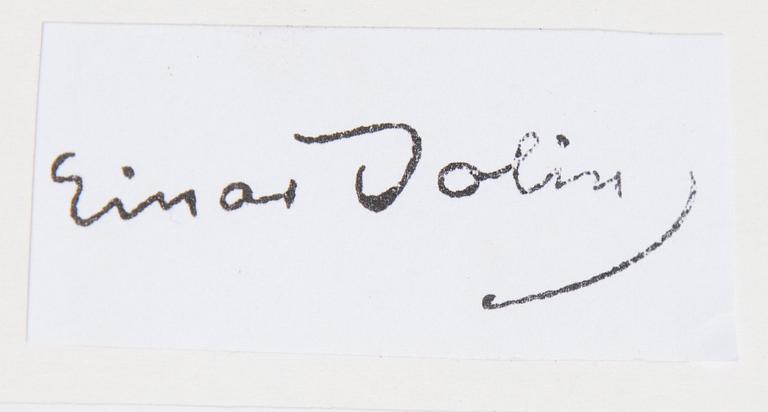 Einar Jolin, blyerts på papper, stämpelsignerad a tergo Einar Jolin.