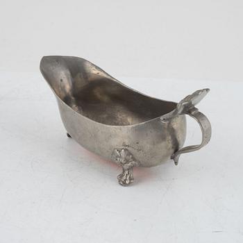 A pewter cream-jug, mark of Martin Moberg, Jönköping 1796.