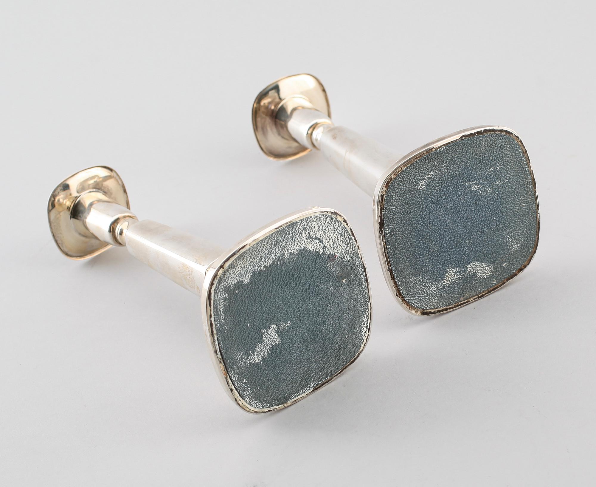 LJUSSTAKAR, 1 par, silver, Tore Eldh, Ceson, 1972.