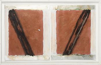 Jan Håfström, diptyche, mixed media on papaer,  signed and dated 1980.