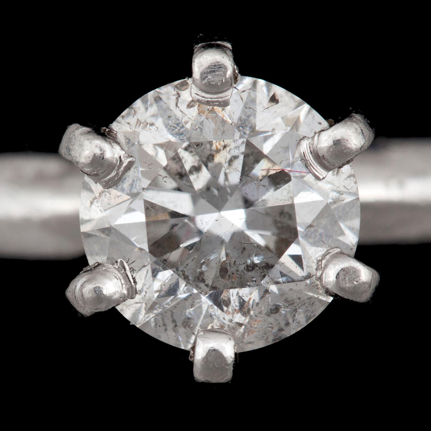 RING, briljantslipad diamant ca 1ct, med vitt guld 18K.