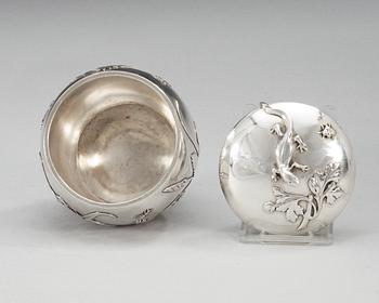 A Russian 19th century silver bowl, makers mark of the firm Ovchinnikov, Moscow 1890.
