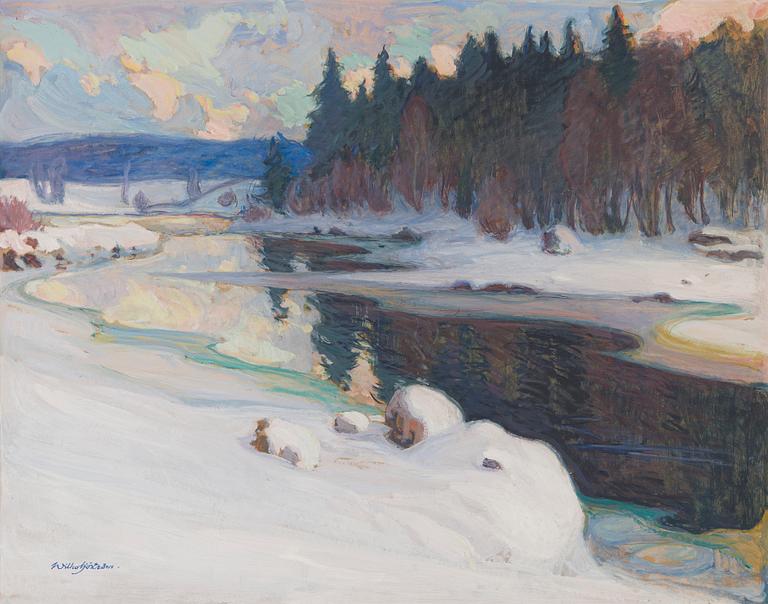 Wilho Sjöström, River Landscape in Winter.