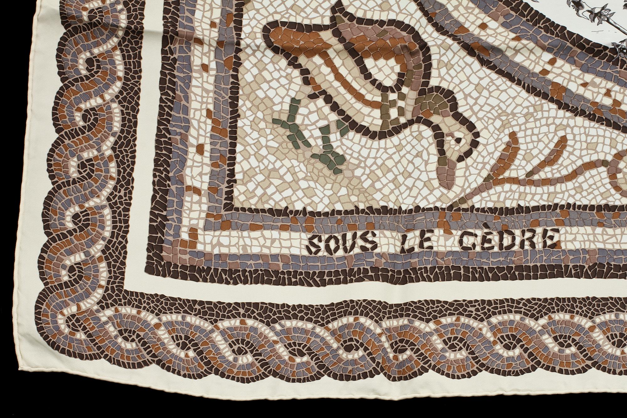 SCARF, siden, "Sous le Cedre", design Dimitri Rybaltchenko, Hermès, Paris.