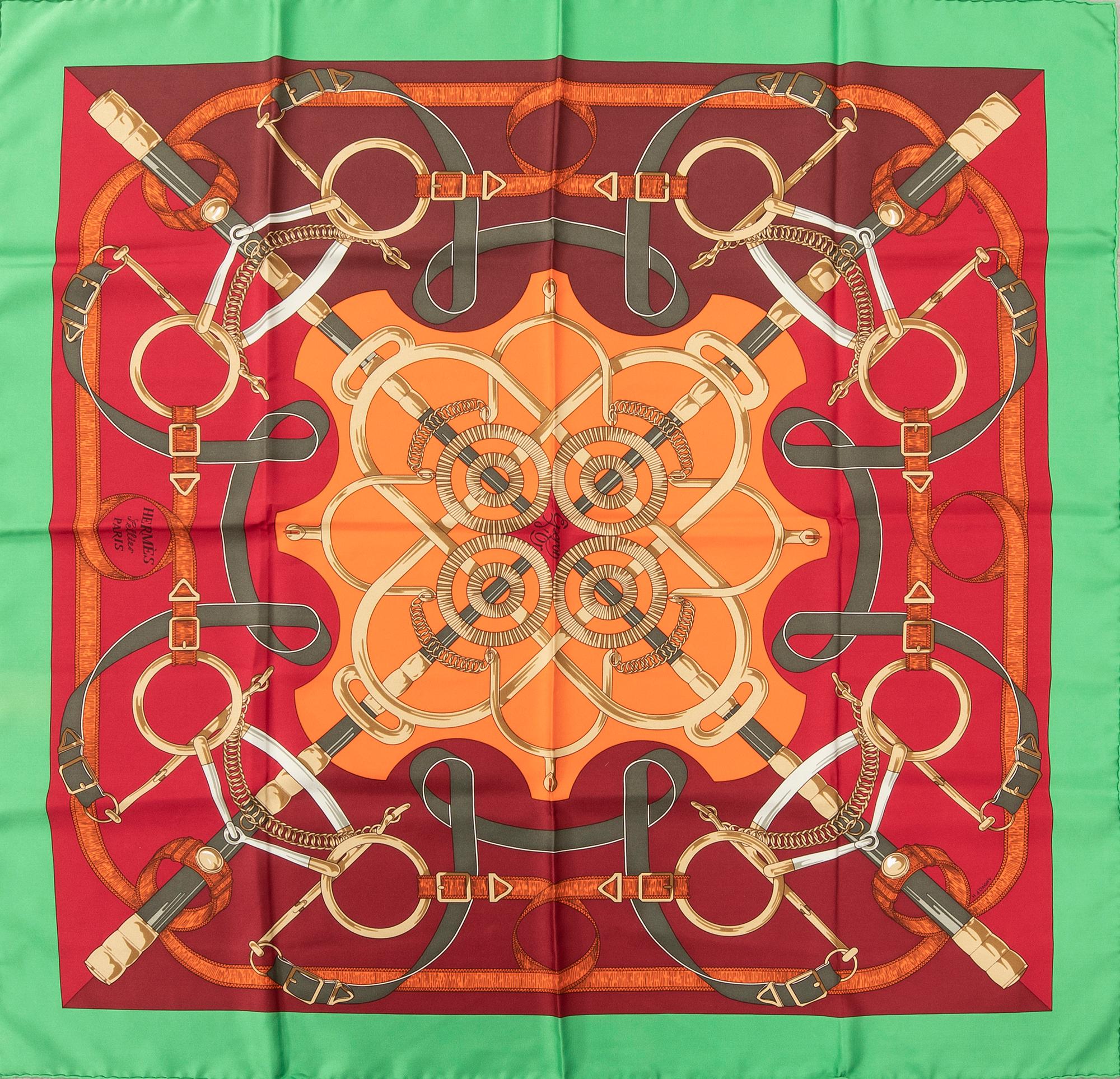 Hermès, scarf "Eperon D'or".