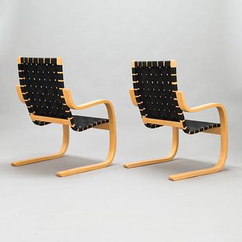 Alvar Aalto,  a pair of late 20th century '406' armchairs for Artek.