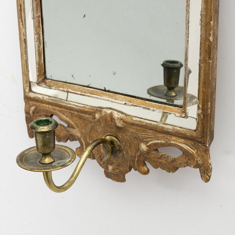 Mirror wall sconce, Rococo, 1770s.
