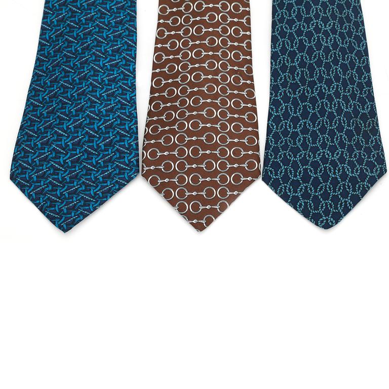 HERMÈS, three silk ties.