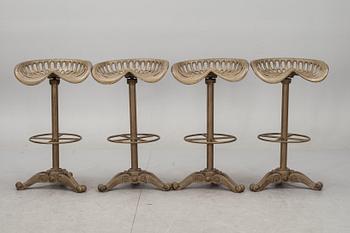 BARSTOLAR, 4 st. Gjutjärn. USA.