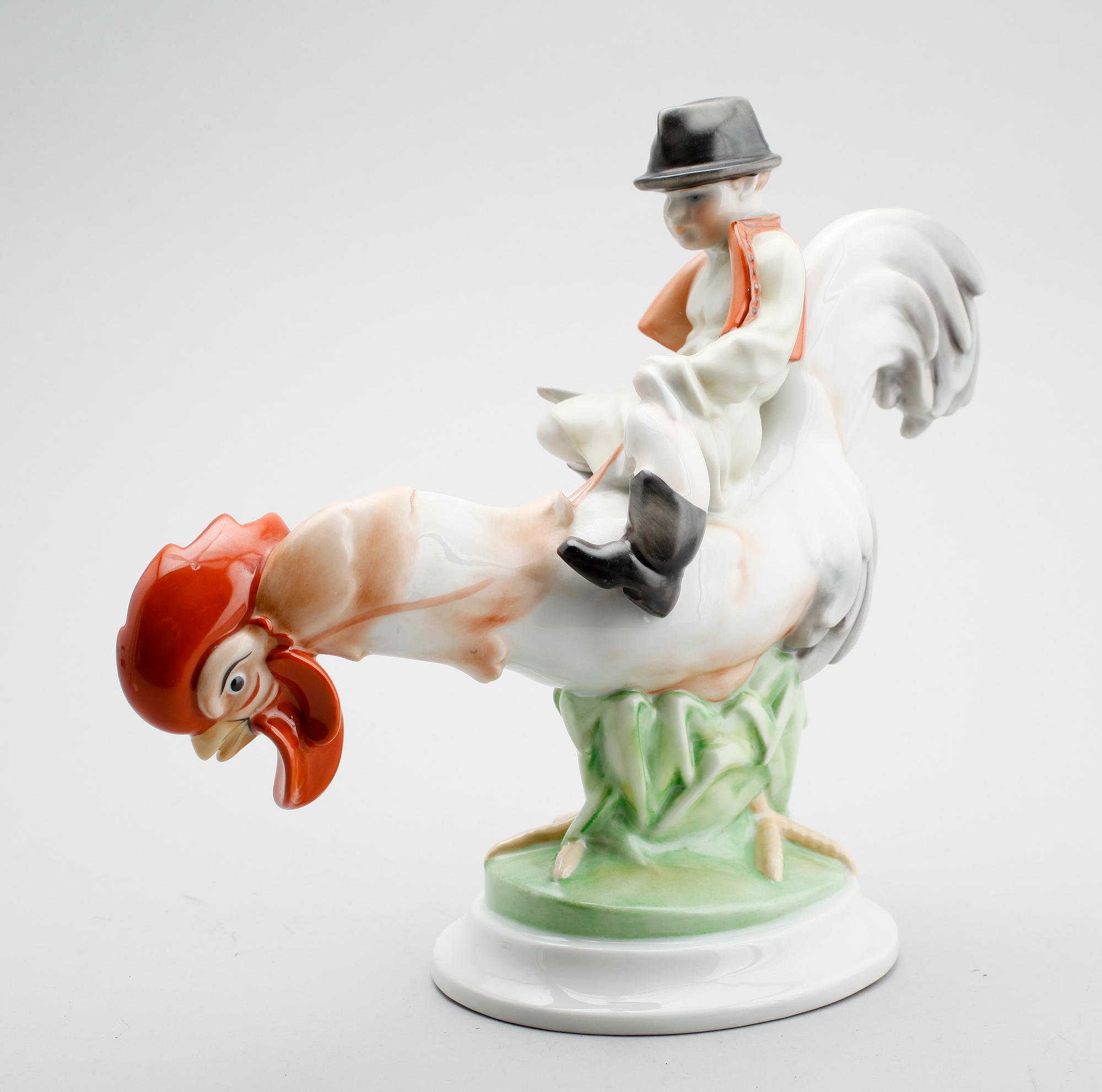 FIGURIN, porslin, Herend, 1900-talets mitt.