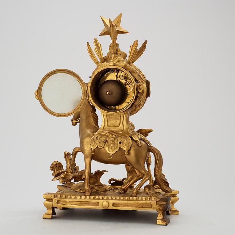 A French late 18th century gilt bronze mantel clock.