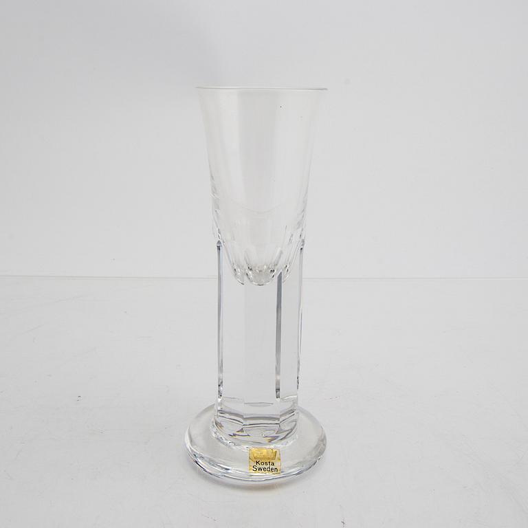 Rolf Sinnemark, a set of six "Kolonn" glass from Kosta.
