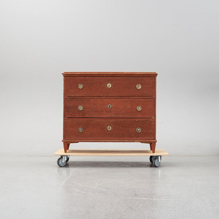 A late gustavian chest of drawers, early 19th century.