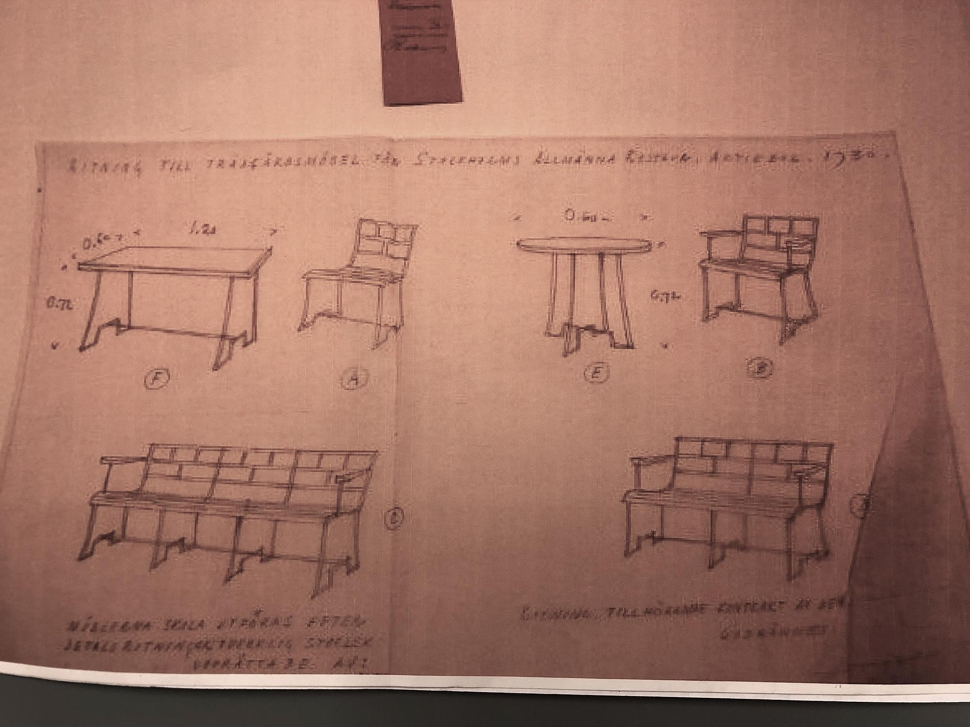 Carl Hörvik, a garden furniture set, a table and four chairs, possibly produced by Thulins vagnfabrik, Skillingaryd, Sweden.