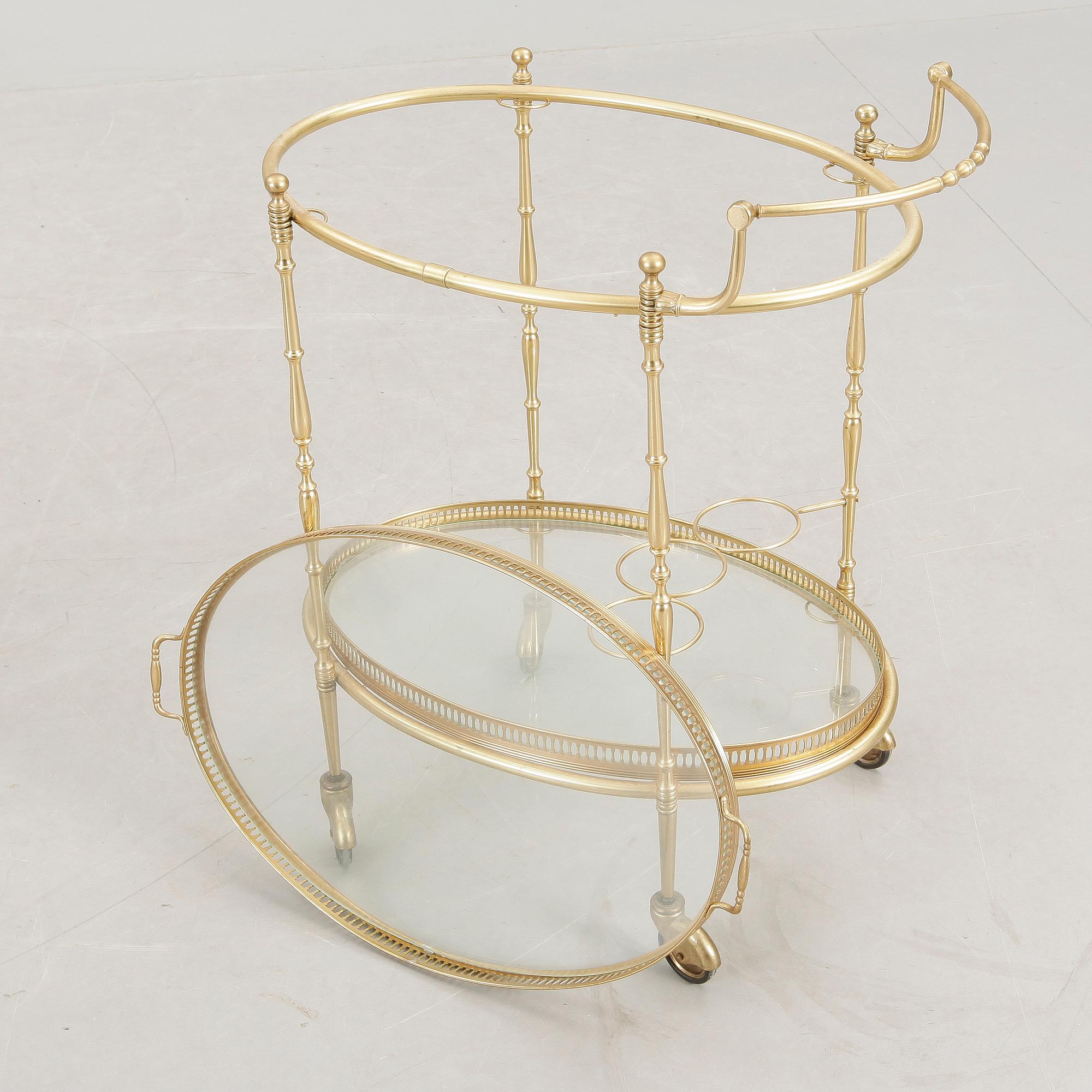 SERVERINGSVAGN, mässing, 1900-talets andra hälft.