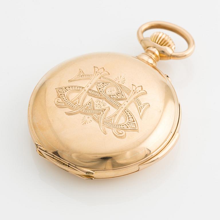 Ane Bing Hger, Paris, pocket watch, repeater, hunter case, 51,5 mm.