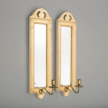 A pair of 'Regnaholm' mirror wall sconse from IKEA, 1990's.