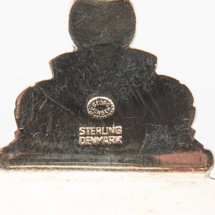 Johan Rohde, serving utensils 2 dlr "Konge/Achorn" sterling silver for Georg Jensen after 1945.