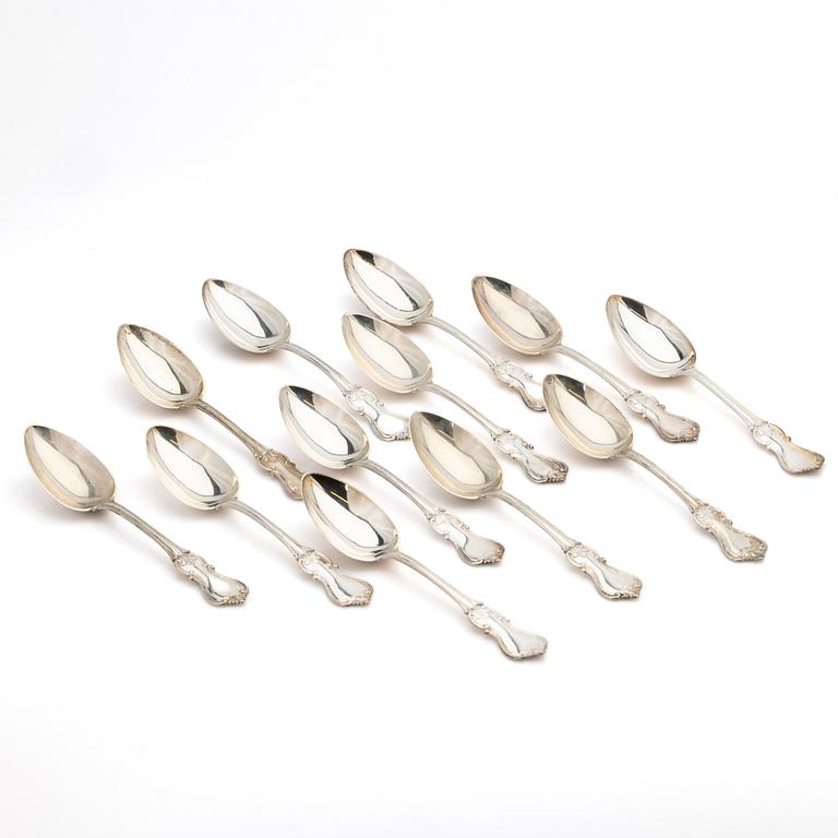 Tablespoons, 12, silver, “Olga”, Ludvig Axelson, Stockholm, 1900–1910.