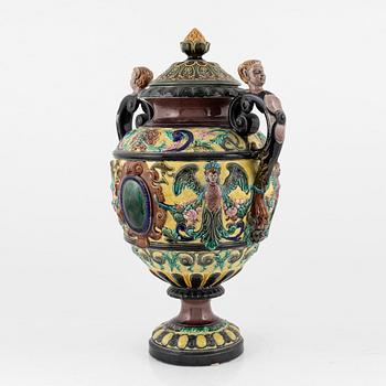 A maiolica lided vase, Rörstrand.
