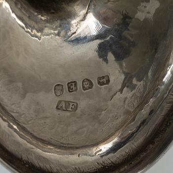A silver bowl with handle, mark of Alexander Field, London, England 1800.