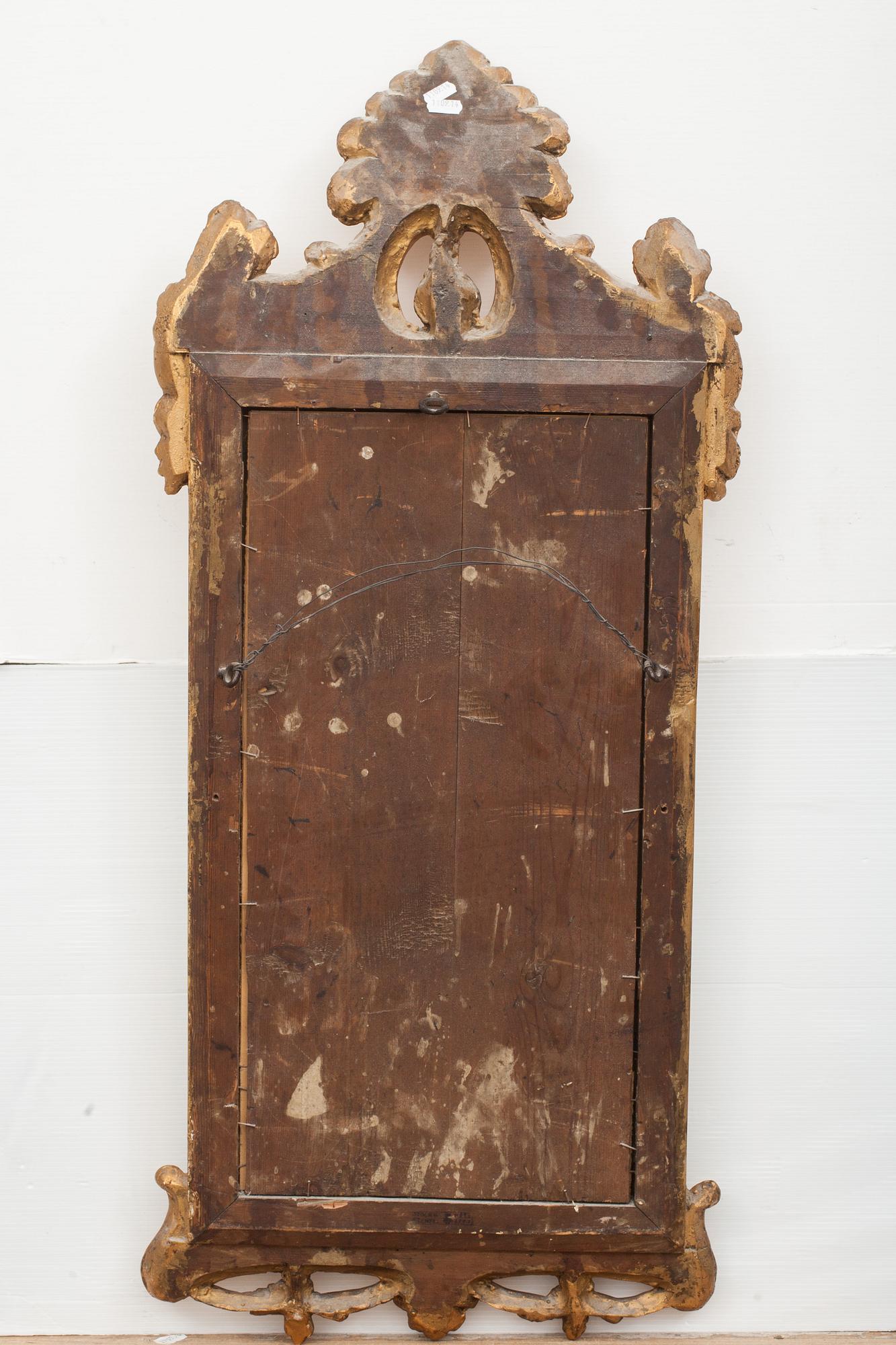 SPEGEL, gustaviansk, signerad, Stockholms hallstämpel 1777.