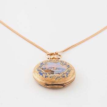 DUMONT GUINAND, CHAUX-DE-FONDS, hunting cased pocket watch, 37 mm.