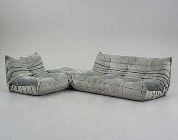 Michel Ducaroy, a 'Togo' sofa, easy chair and stool Ligne Roset, 21st century.