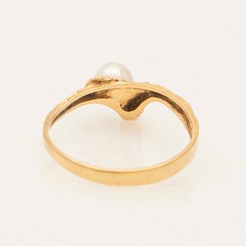 Björn Weckström, ring, 18K med odlad pärla, Lapponia, Finland.