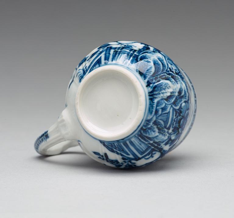 CREMEKOPPAR med LOCK, sex stycken, kompaniporslin. Qing dynastin, Qianlong (1736-95).