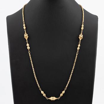 Collier, delvis kejsarlänk, 14K guld, Italien.