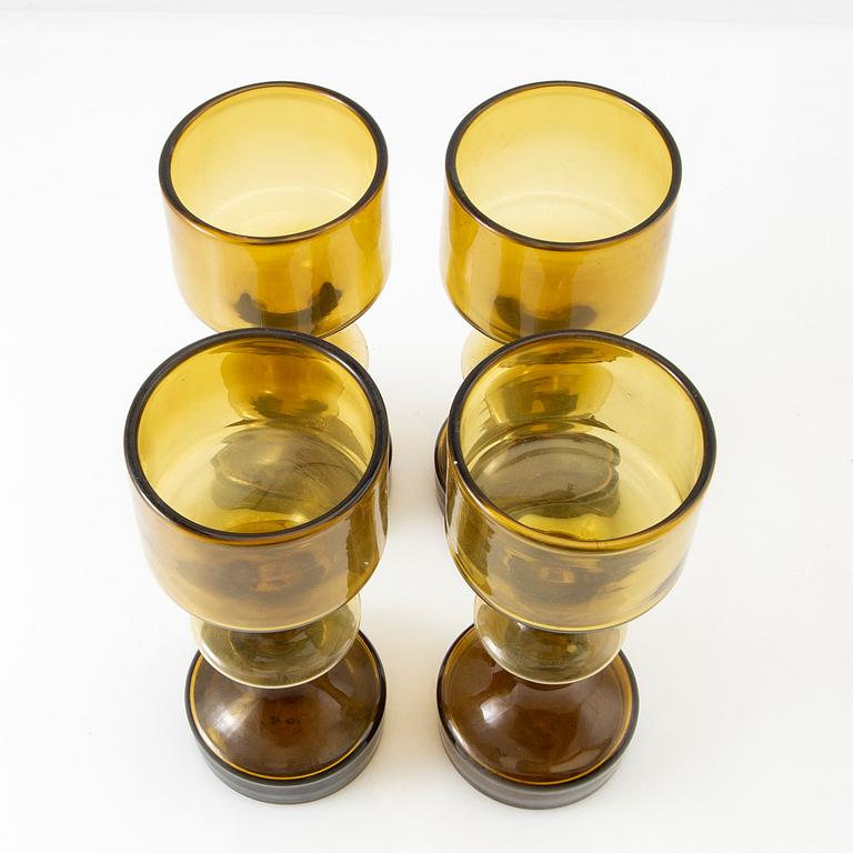 Kaj Franck, wine glasses 4 pcs "Hyrrä", KF245, Nuutajärvi Notsjö, Finland 1964-65.