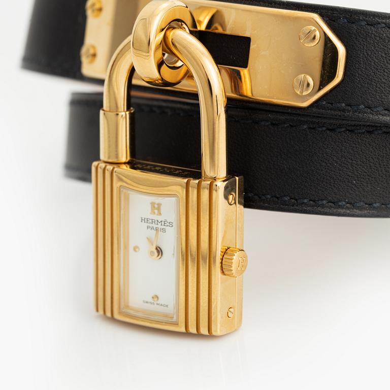 Hermès, armbandsur, "Kelly Lock" + extra armband, 2004.