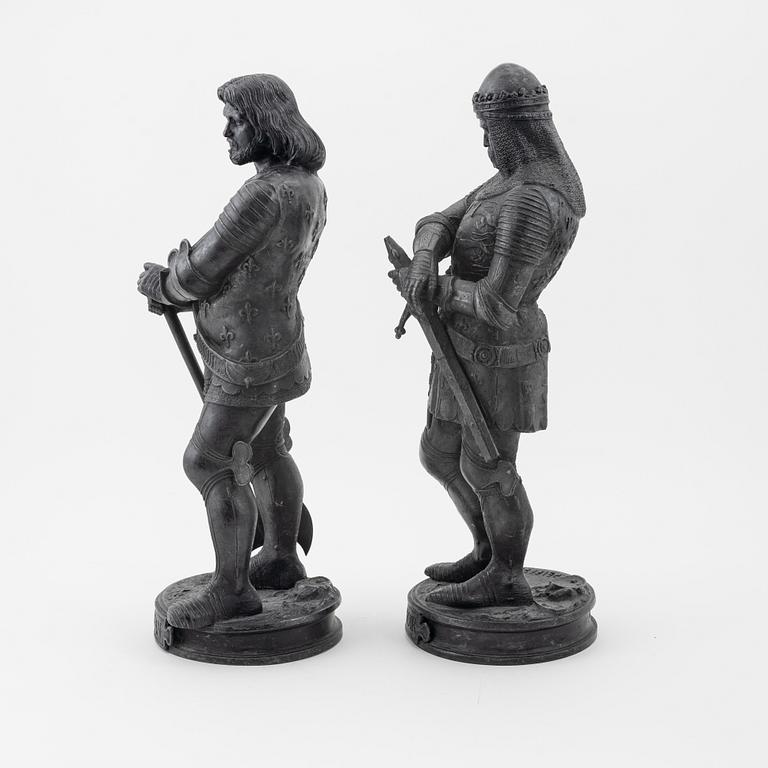 Two sculptures, after Auguste Joseph Peiffer.
