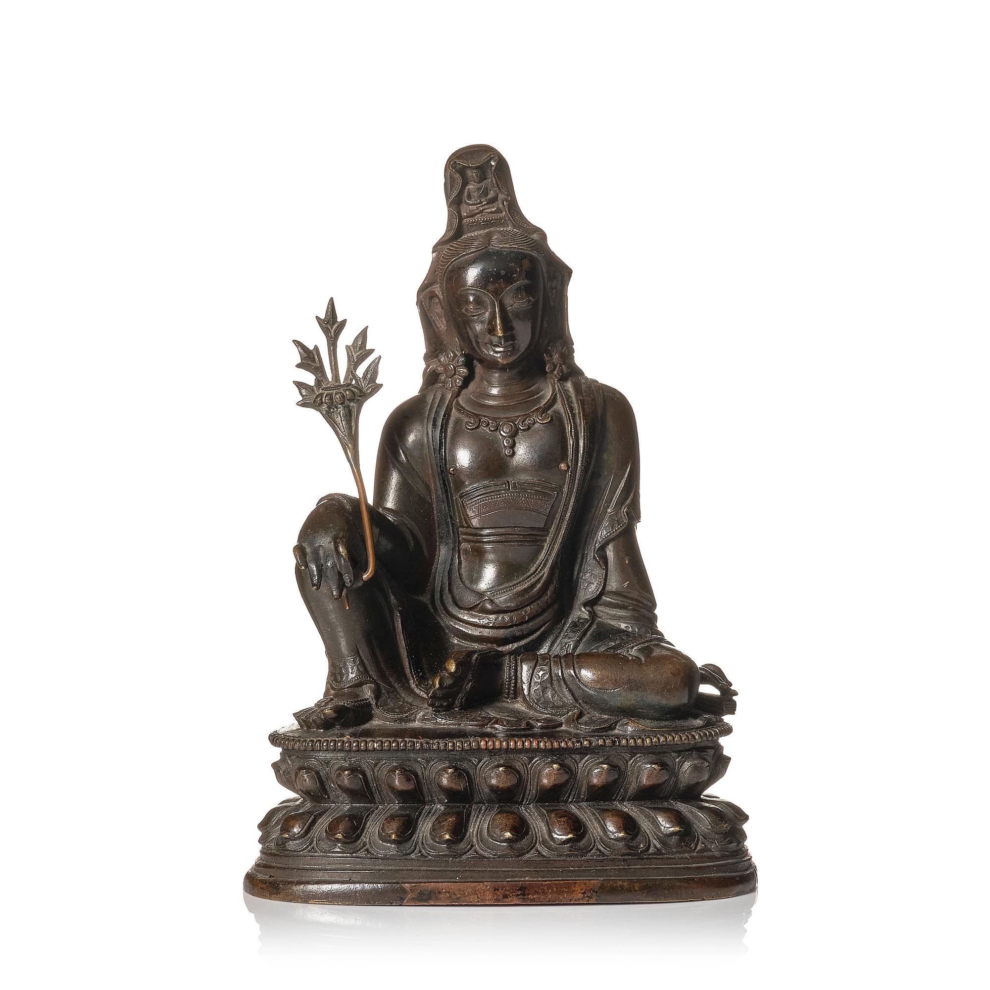 A bronze figure of Avalokiteshvara, Qing dynasty, 18th Century.