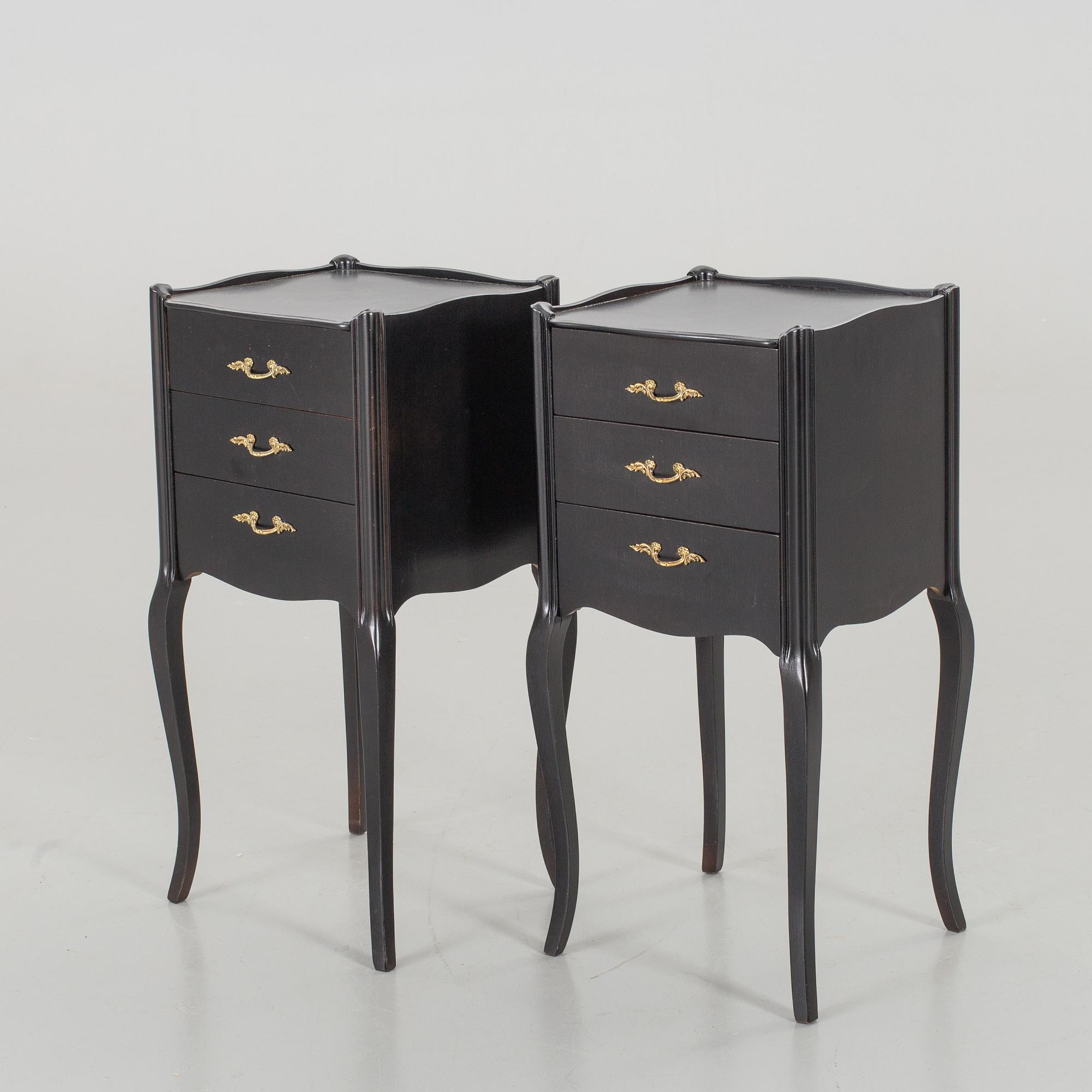 TWO BEDSIDE TABLES.