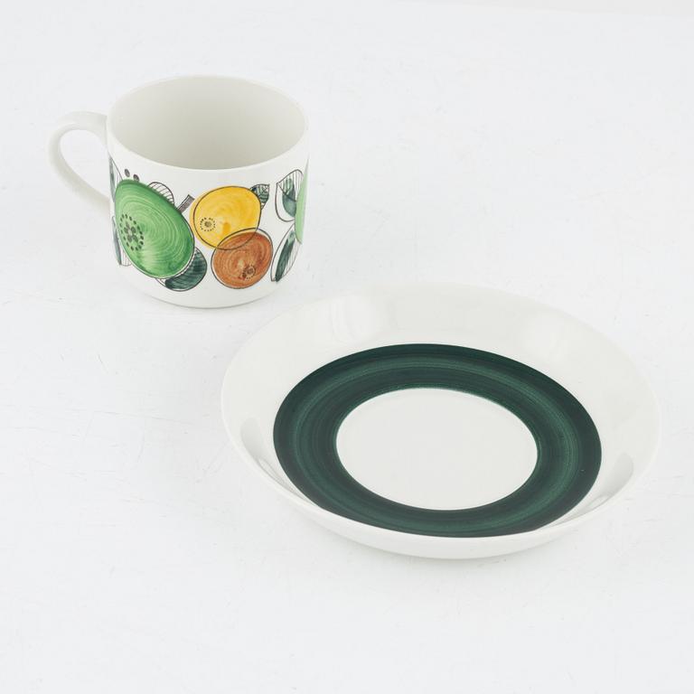 Hertha Bengtson, two 'Fructus' coffee cups with saucer, Rörstrand.