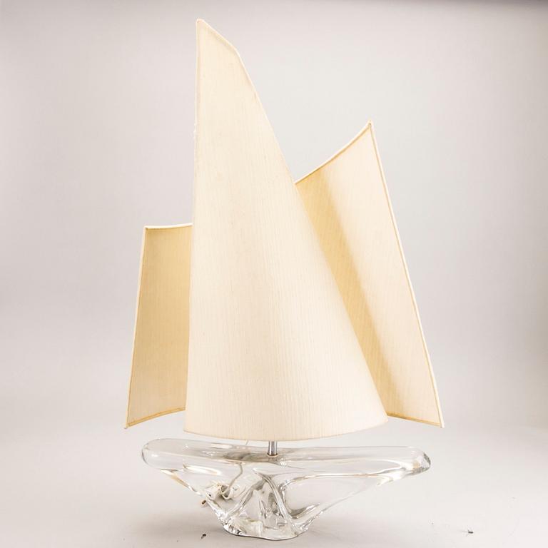 A signed daum 1960s glass table lamp.