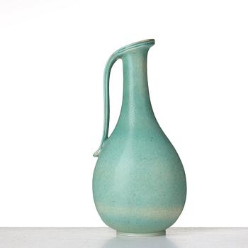 Gunnar Nylund, a stoneware ewer, Rörstrand, and a vase by unknown designer, mid 20th century.