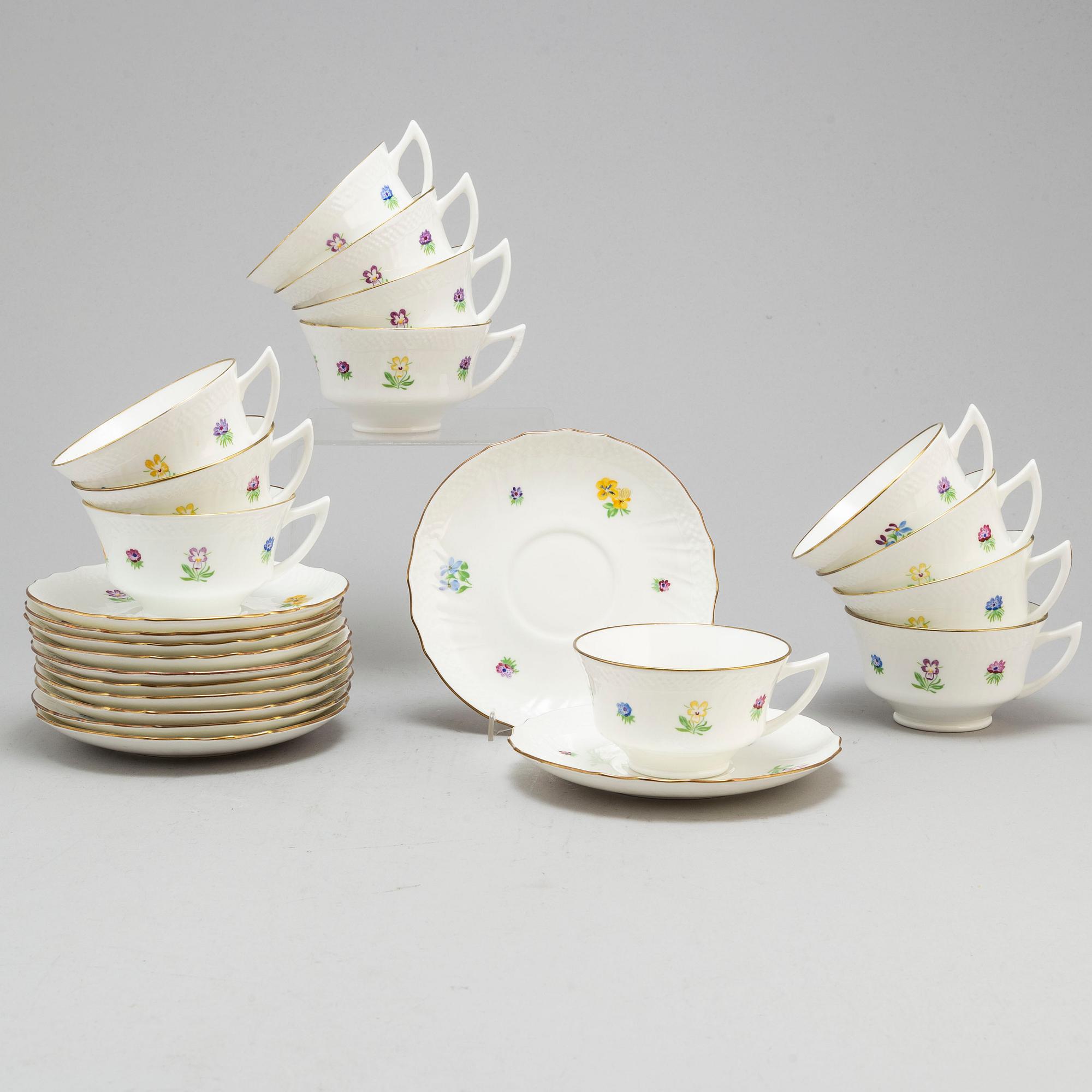a set of 12 'Poem' teacups by Gustavsberg.