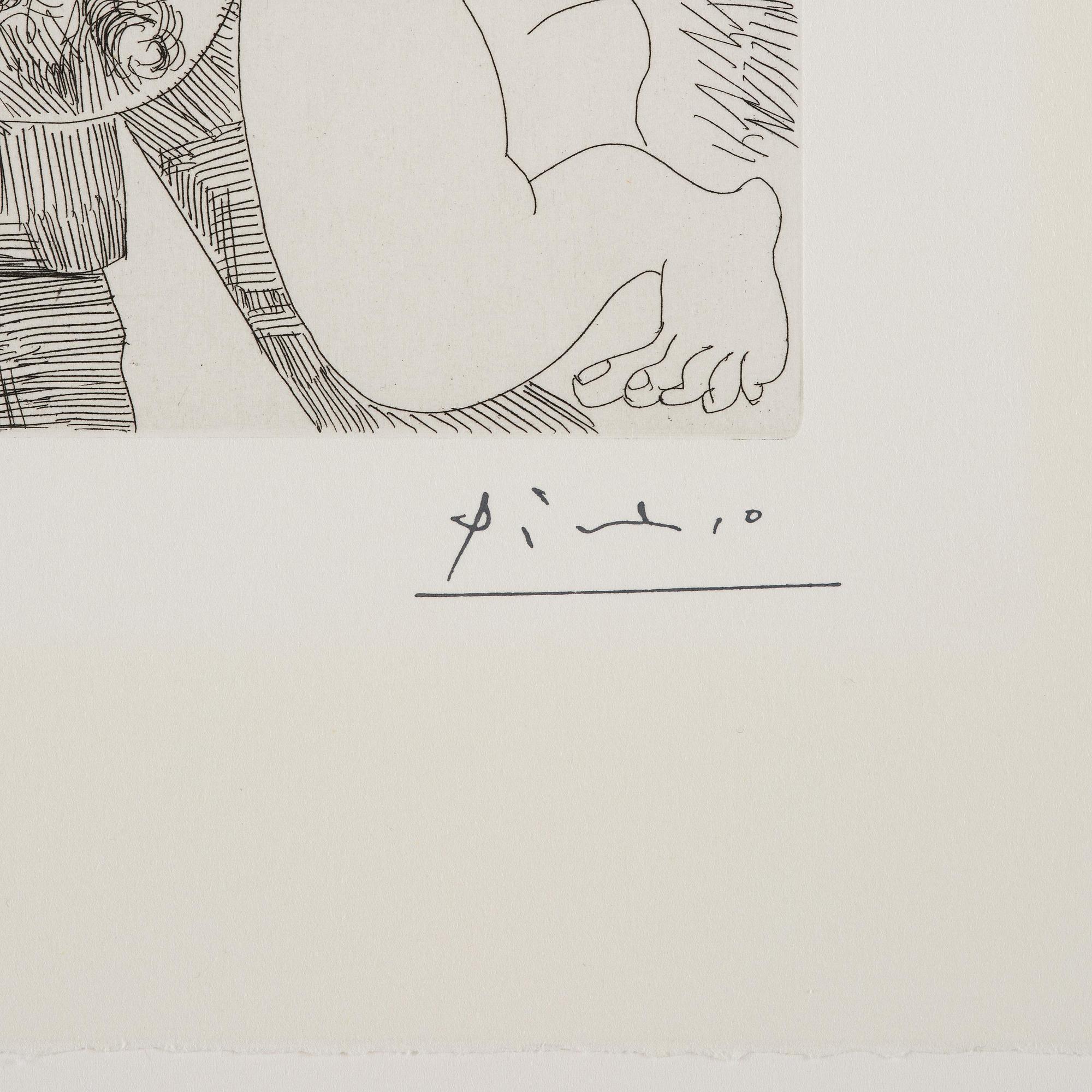 Pablo Picasso, "Peintre Bouffon peignant sur son Modèle", ur "Séries 156".