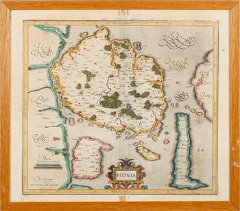 KARTA, kolorerat kopparstick, Mercator, 1500/1600-tal.