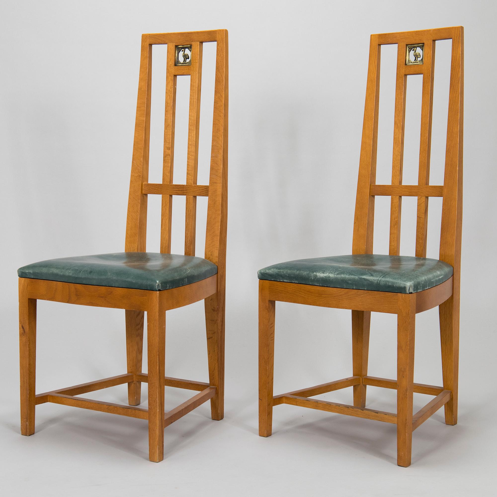 Eliel Saarinen, ruokapöytä ja tuoleja, 6 kpl, "Cranbrook", Adelta Oy, 1900-luvun loppu.