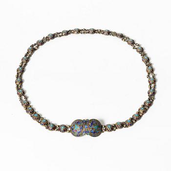 Belt, silver and enamel, St Petersburg, Russia, after 1882.