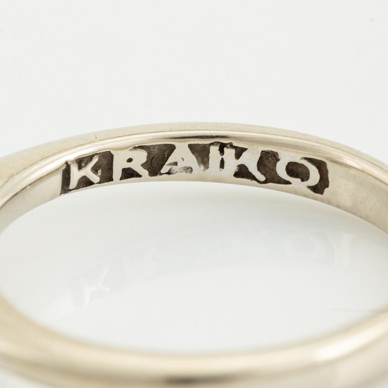 Ring, solitär, Kraiko Diamonds, vitguld med briljantslipad diamant.