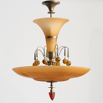 Harald Notini, a model "6658" ceilinglamp, Arvid Böhlmarks Lampfabrik, Stockholm, 1930s.